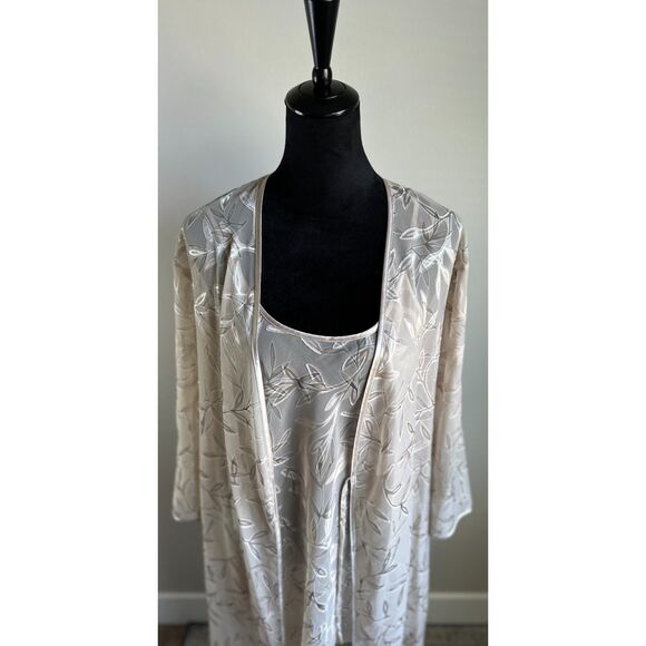 Vintage Jones New York Women’s Sheer Burnout Leaf Design Chemise/Robe Set S\M - Picture 3 of 10